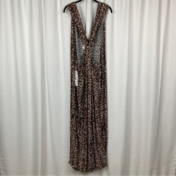 Good American Leopard Print Always Fits Plisse Knotted Romper Sz.5-8(2x-5X) NWT - Picture 13 of 16